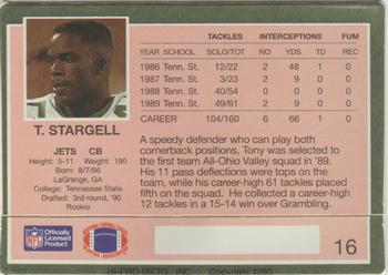 1990 Action Packed Rookie/Update #16 Tony Stargell Back