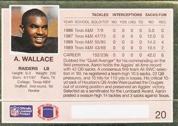 1990 Action Packed Rookie/Update #20 Aaron Wallace Back