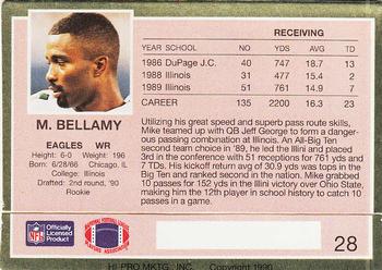 1990 Action Packed Rookie/Update #28 Mike Bellamy Back