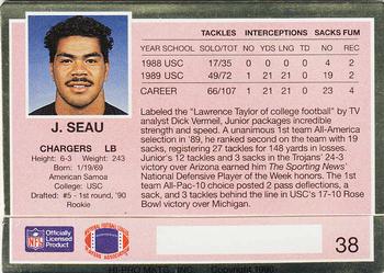 1990 Action Packed Rookie/Update #38 Junior Seau Back