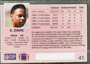 1990 Action Packed Rookie/Update #41 Eric Davis Back