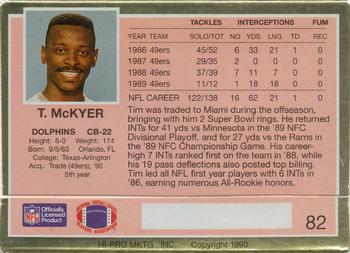 1990 Action Packed Rookie/Update #82 Tim McKyer Back