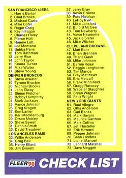 1990 Fleer #398 Checklist: 1-144 Front