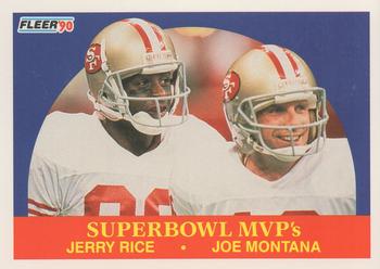1990 Fleer #397 Superbowl MVP's (Jerry Rice / Joe Montana) Front