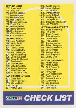 1990 Fleer #400 Checklist: 275-400 Front