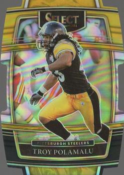 2021 Panini Select - Black and Gold Prizm Die Cut #41 Troy Polamalu Front