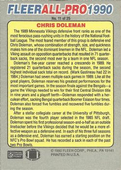 1990 Fleer #11 Chris Doleman Back