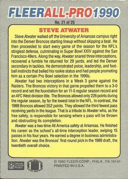 1990 Fleer - All-Pro #21 Steve Atwater Back