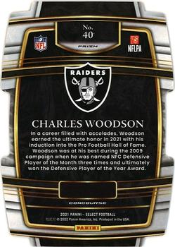 2021 Panini Select - Red and Blue Prizm Die Cut #40 Charles Woodson Back