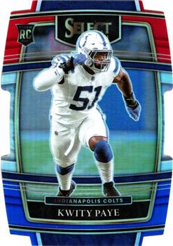 2021 Panini Select - Red and Blue Prizm Die Cut #87 Kwity Paye Front
