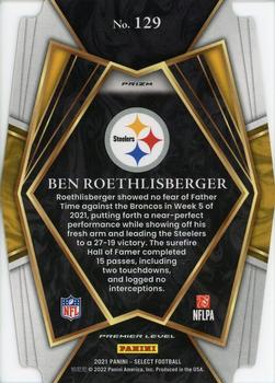 2021 Panini Select - Red and Yellow Prizm Die Cut #129 Ben Roethlisberger Back