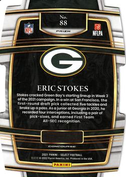 2021 Panini Select - Silver Prizm Die Cut #88 Eric Stokes Back