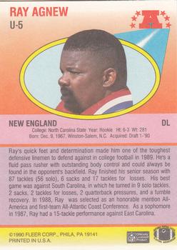 1990 Fleer Update #U-5 Ray Agnew Back