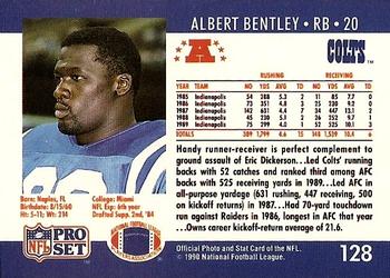 1990 Pro Set #128 Albert Bentley Back