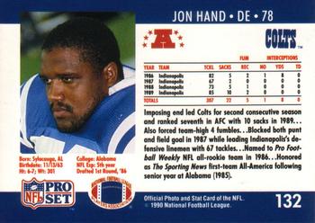 1990 Pro Set #132 Jon Hand Back