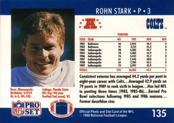 1990 Pro Set #135 Rohn Stark Back