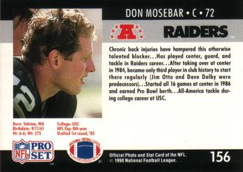 1990 Pro Set #156 Don Mosebar Back
