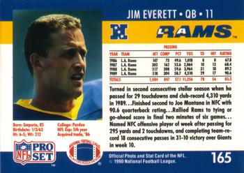 1990 Pro Set #165 Jim Everett Back