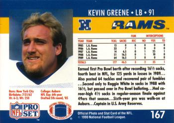 1990 Pro Set #167 Kevin Greene Back