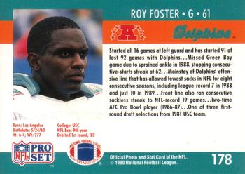 1990 Pro Set #178 Roy Foster Back