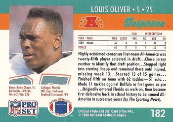 1990 Pro Set #182 Louis Oliver Back