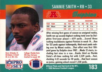 1990 Pro Set #183 Sammie Smith Back