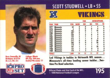 1990 Pro Set #195 Scott Studwell Back