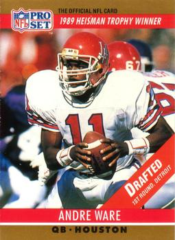 1990 Pro Set #19 Andre Ware Front