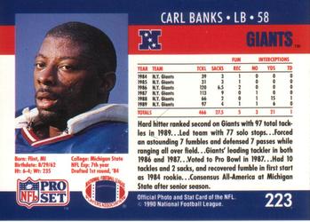 1990 Pro Set #223 Carl Banks Back