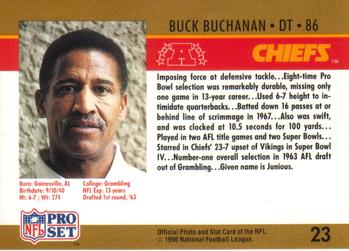 1990 Pro Set #23 Buck Buchanan Back