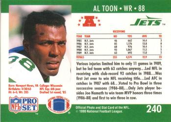 1990 Pro Set #240 Al Toon Back
