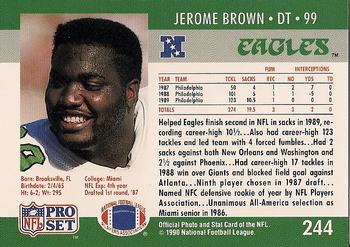 1990 Pro Set #244 Jerome Brown Back