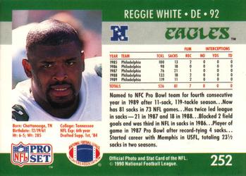 1990 Pro Set #252 Reggie White Back