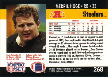 1990 Pro Set #268 Merril Hoge Back