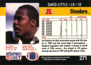 1990 Pro Set #271 David Little Back