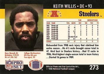 1990 Pro Set #273 Keith Willis Back