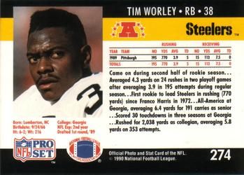 1990 Pro Set #274 Tim Worley Back