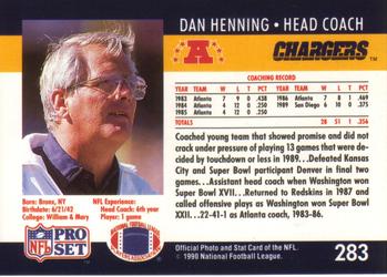 1990 Pro Set #283 Dan Henning Back
