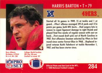 1990 Pro Set #284 Harris Barton Back