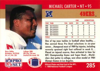 1990 Pro Set #285 Michael Carter Back