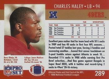 1990 Pro Set #289 Charles Haley Back