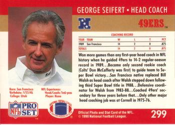 1990 Pro Set #299 George Seifert Back