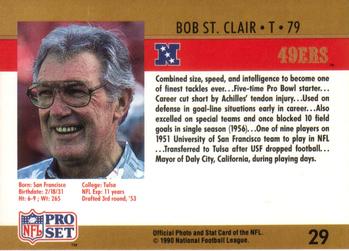 1990 Pro Set #29 Bob St. Clair Back