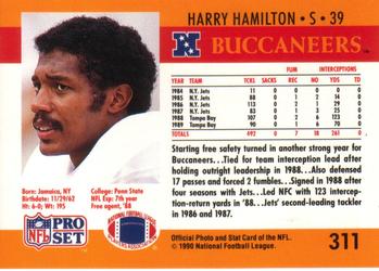 1990 Pro Set #311 Harry Hamilton Back