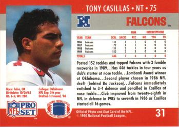 1990 Pro Set #31 Tony Casillas Back