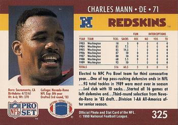 1990 Pro Set #325 Charles Mann Back