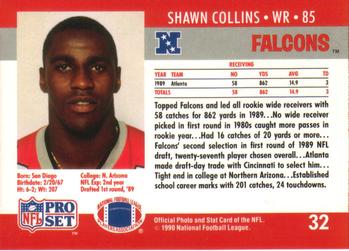 1990 Pro Set #32 Shawn Collins Back
