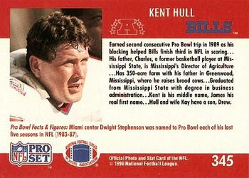 1990 Pro Set #345 Kent Hull Back