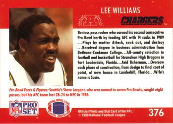 1990 Pro Set #376 Lee Williams Back