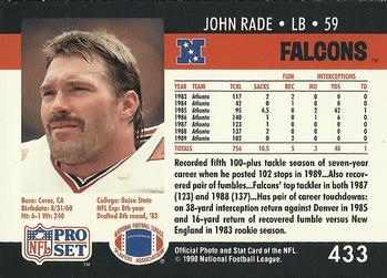 1990 Pro Set #433 John Rade Back